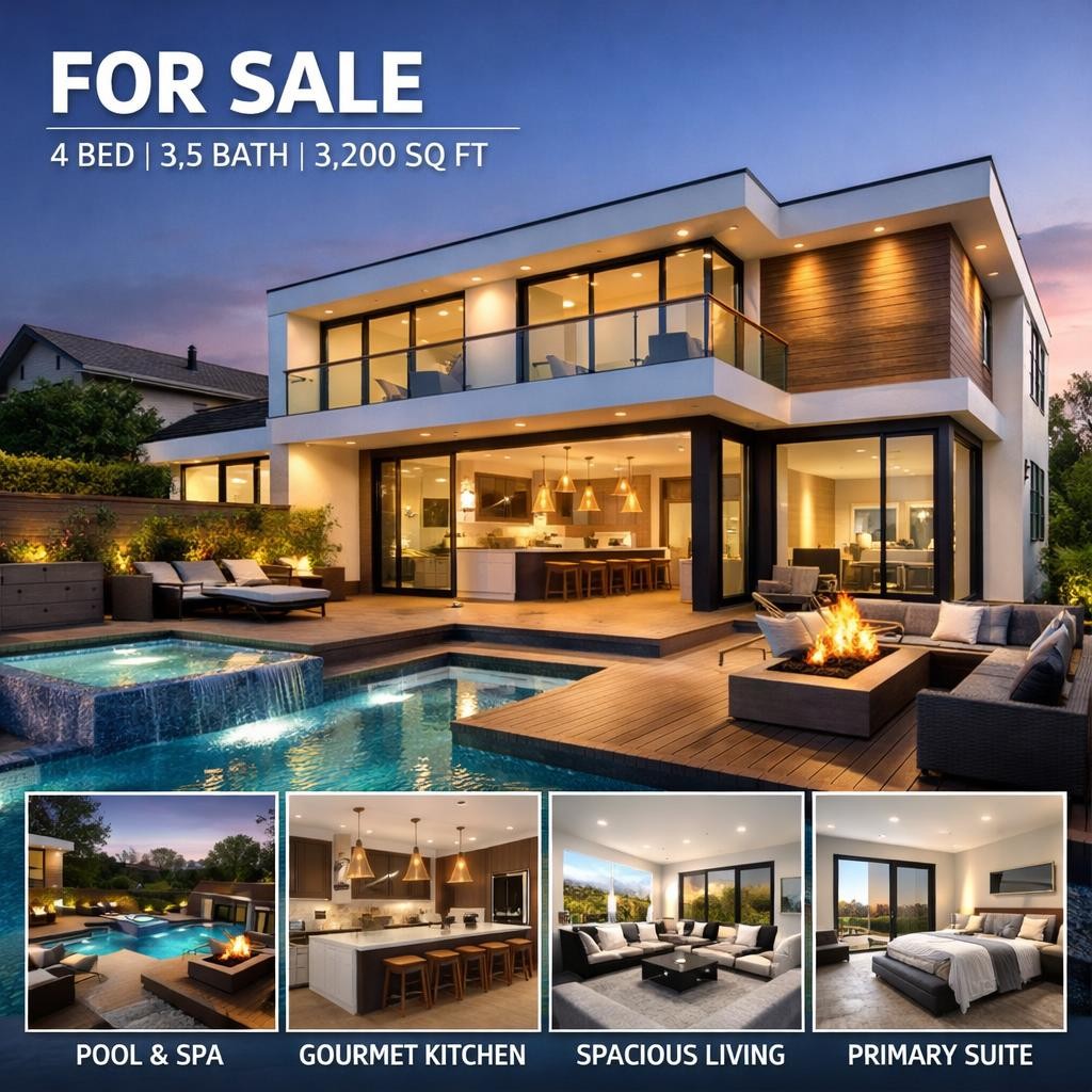 Add modern house dummy listing photos